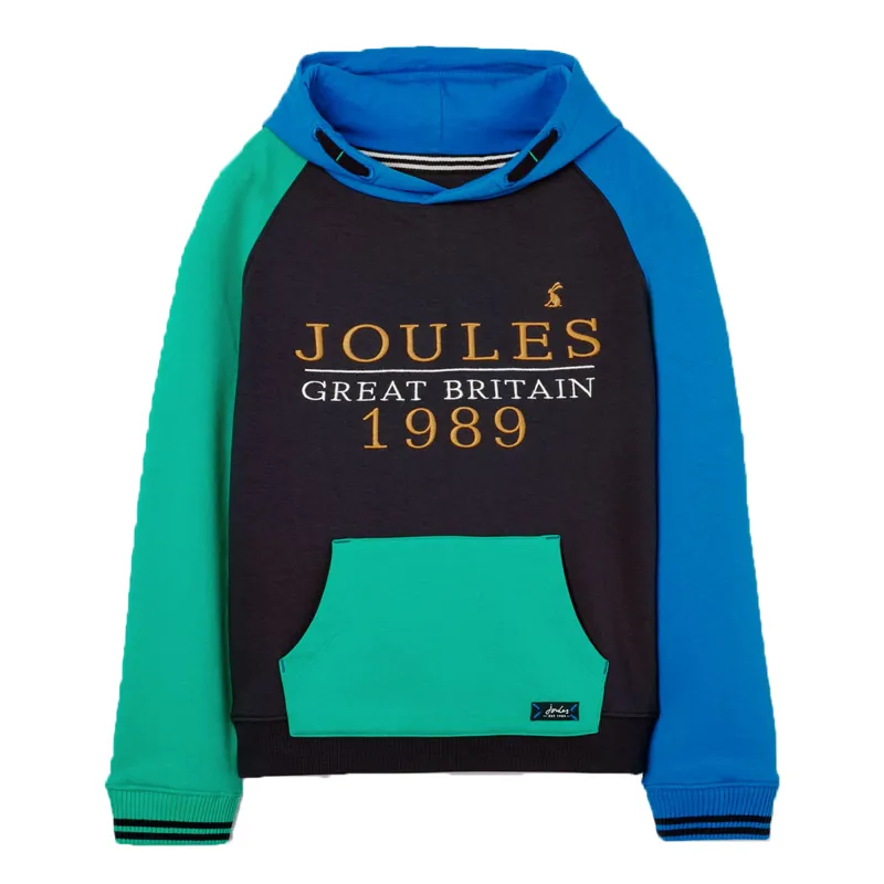 Joules Lucas Embroidered Raglan Hoody - Colourblock
